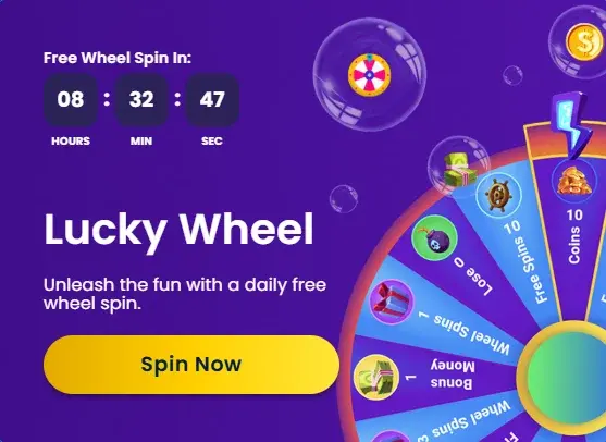 Lucky Wheel at Bubbles Bet Bonus Section