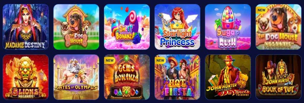 Section of BubblesBet Casino Games